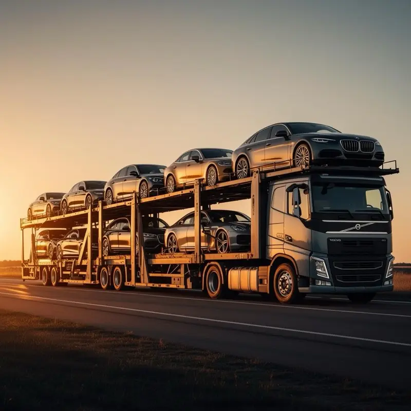 Open carrier transport at golden hour