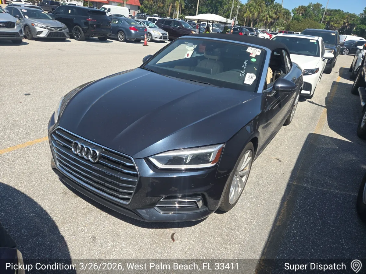 Audi A5 convertible at pickup condition inspection in West Palm Beach, FL