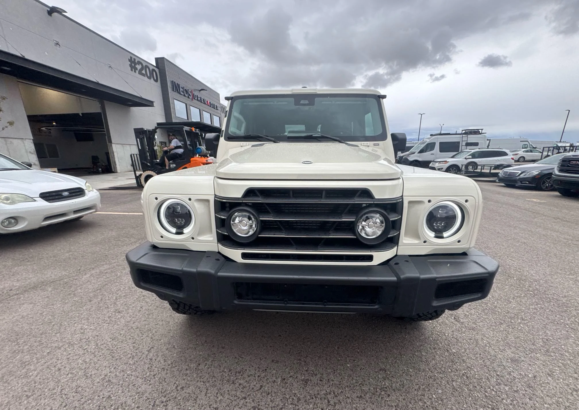 Front view of the INEOS Grenadier at a Utah dealership